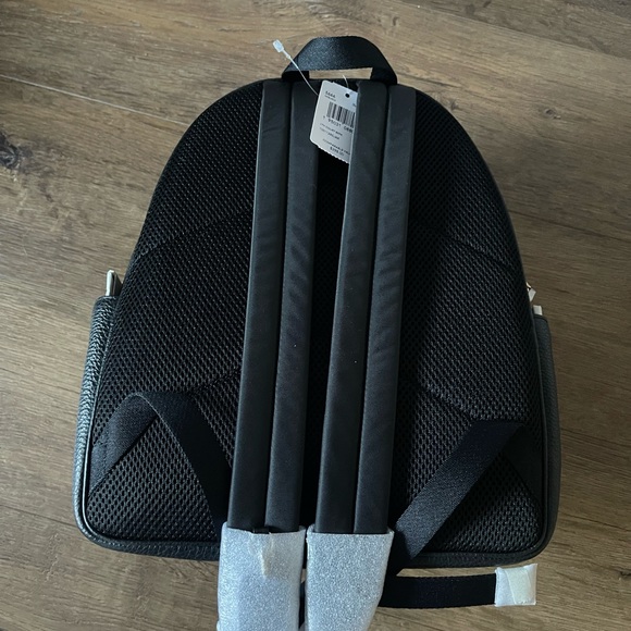 COACH-NWT Black Leather Medium Size Backpack - Picture 2 of 16